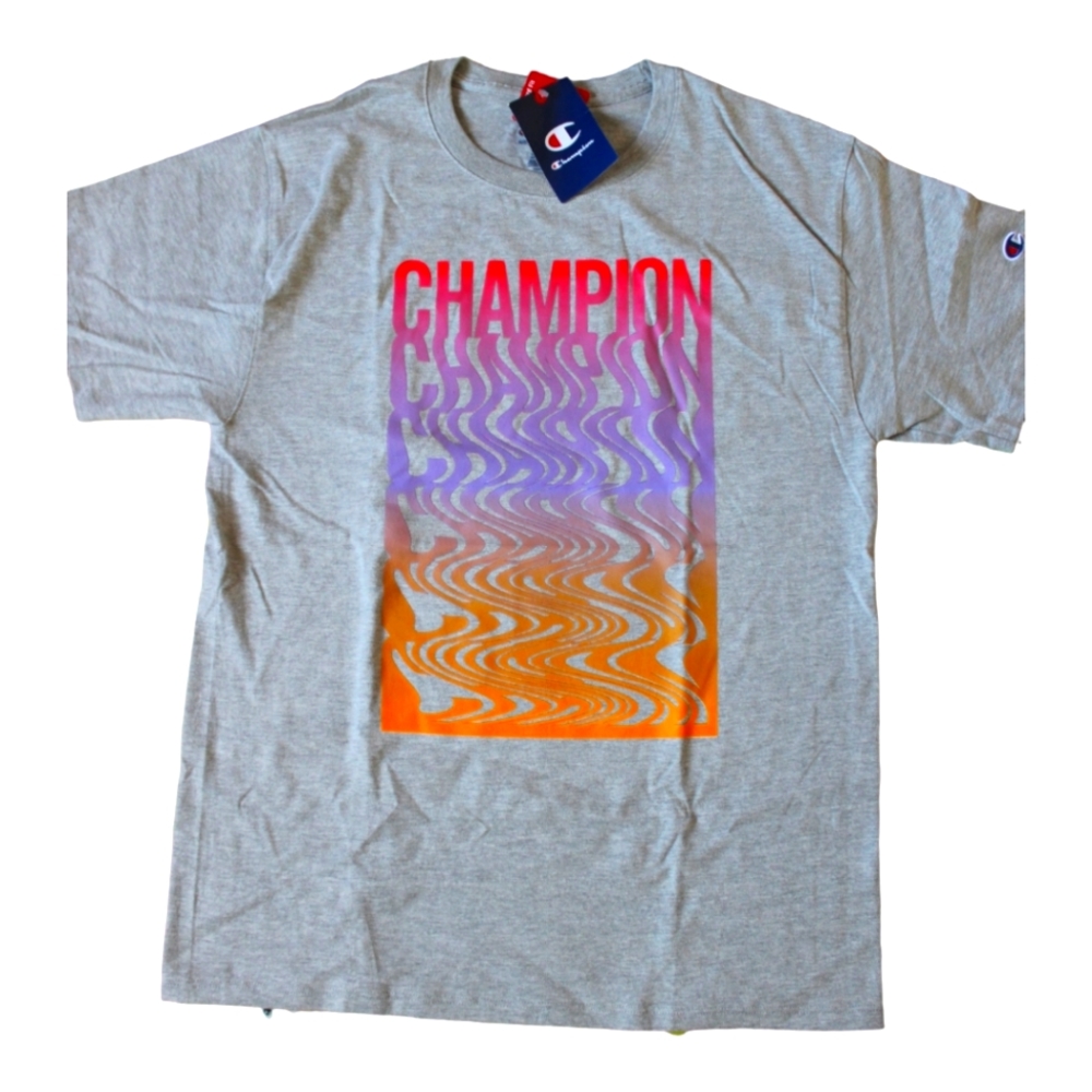 Champion Men's Repeat Ripple Graphic T-Shirt | Medium